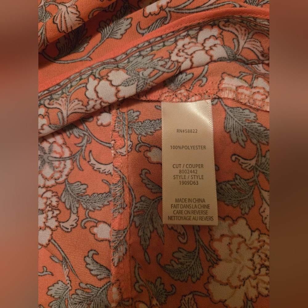 Max Studio Flutter Sleeve Maxi Dress - Coral Carnatuon - Size XL - MSRP $148 - Picture 12 of 13